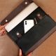 Handcrafted Charcoal Black Currant Sleeves Pouches Leather Modern